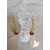 10-boucles perle cristal support doré crochet oreille  plaqué or  L 7 cm poids 10 g logo