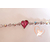 B122B-Bracelet argent  cœur cristal swarovski - au coeur des arts