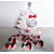 CTS1-au coeur des arts-Centre de table de Noël Sapin lumineux boule de Noël à led sur socle en bois bebe fille