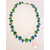 24-Collier perle de cristal bleue et verte- au coeur des arts