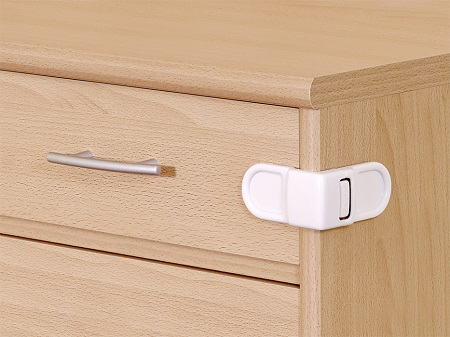 Loquet de sécurité pour porte de placard et tiroirs, Designline, anthracite  - Contrôle accès placards et tiroirs - GaralaBosse