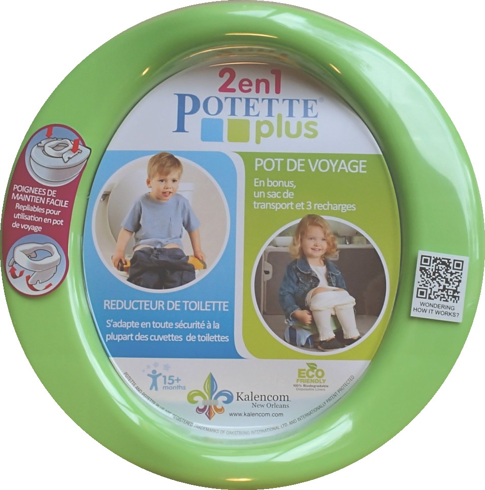 Pot pliable de voyage Potette Plus, réducteur de toilette