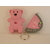 Ensemble ourson teddy tag rose avec unité parentale