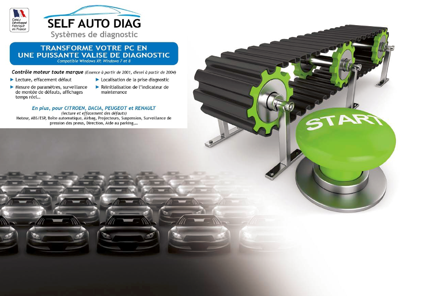 SELF AUTO DIAG - VALISE DIAGNOSTIQUE MULTIMARQUE - DIAGNOSTIC CITROEN -  PEUGEOT - RENAULT