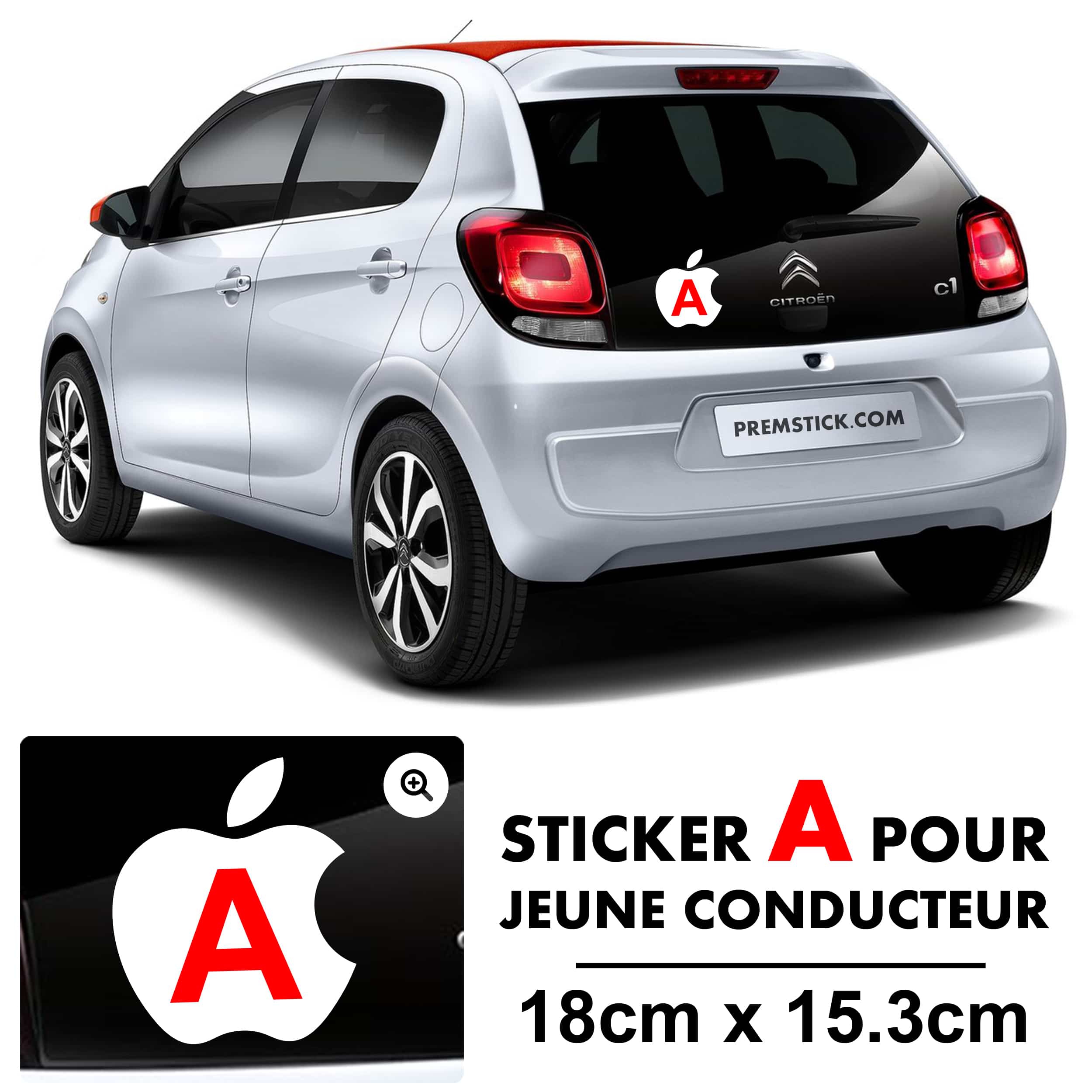 Sticker Jeune conducteur A apple