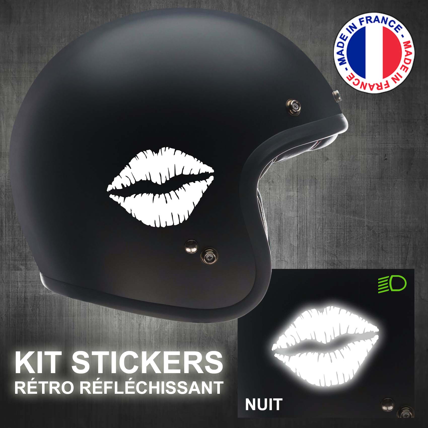 Autocollant pour casque de moto sticker Identité - couleur sticker