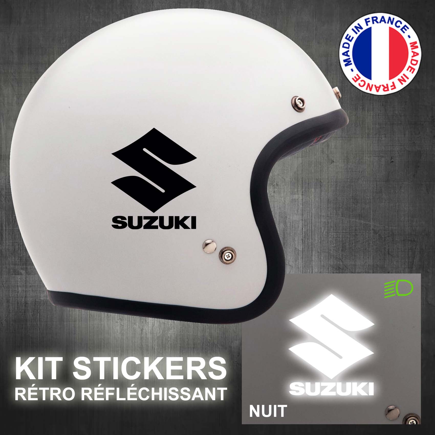 stickers-casque-moto-suzuki-ref3-retro-reflechissant-autocollant-moto-velo-tuning-racing-route-sticker-casques-adhesif-scooter-nuit-securite-decals-personnalise-personnalisable-min