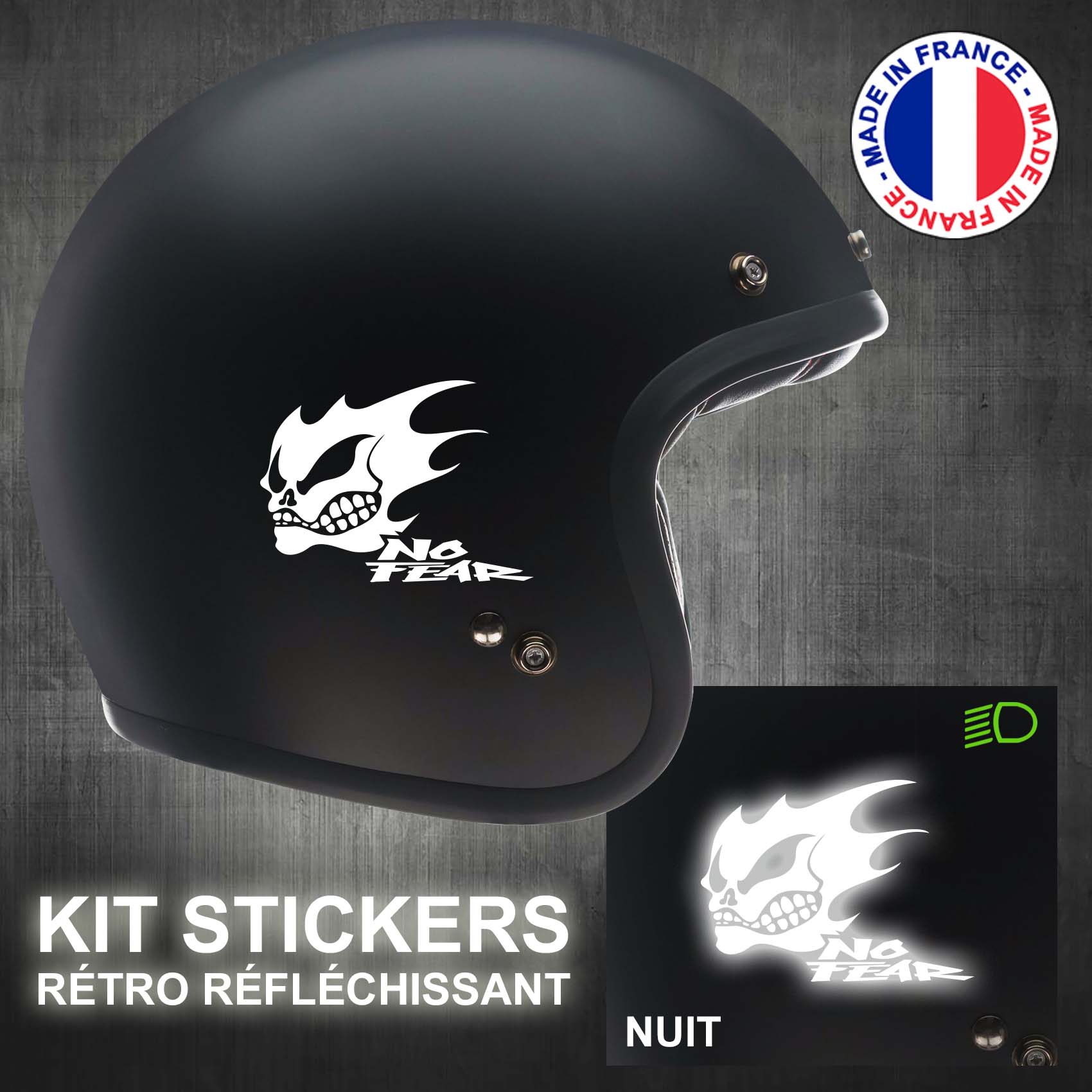 4 stickers réfléchissants Dafy Moto moto : , Réflecteur  casque de moto