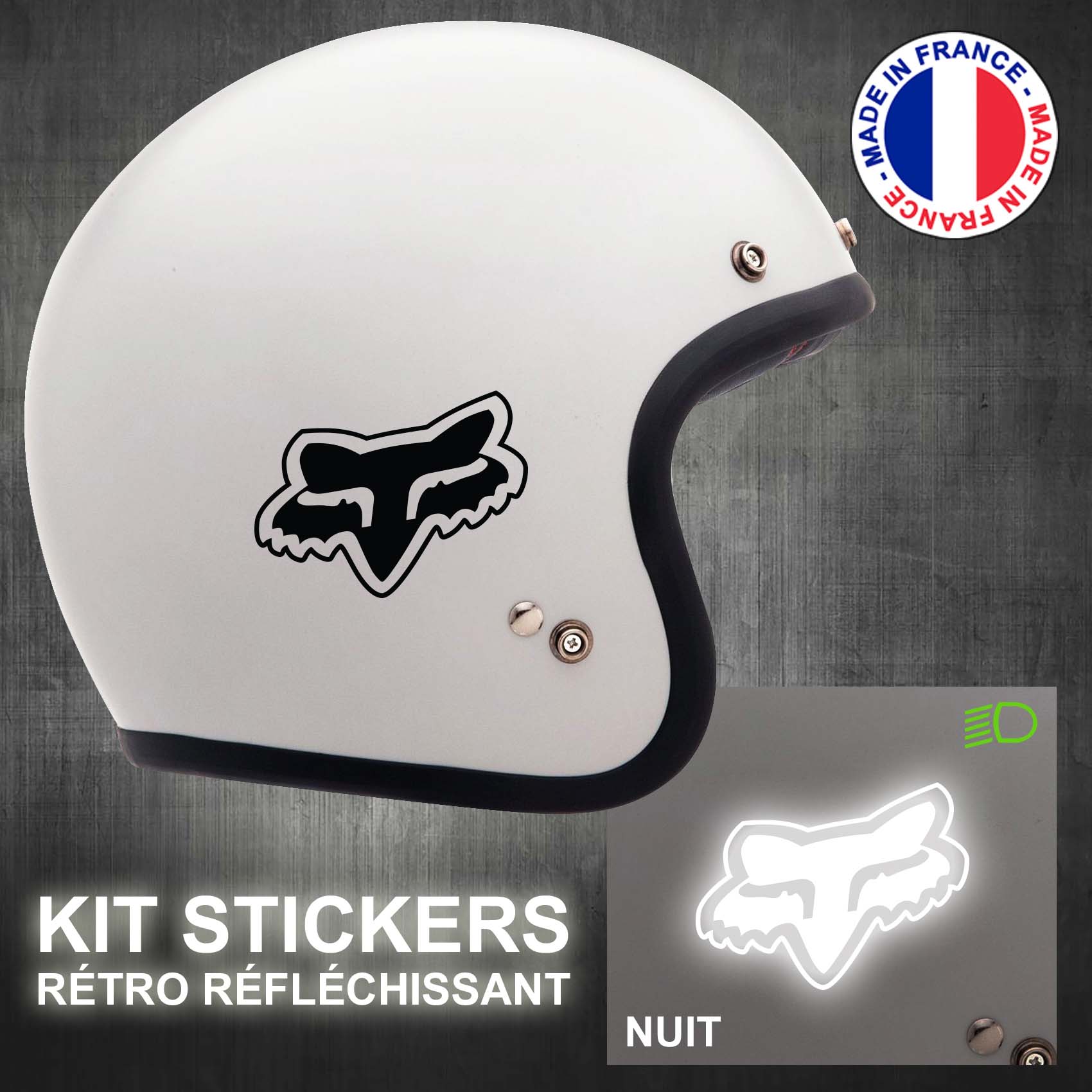 stickers-casque-moto-fox-ref3-retro-reflechissant-autocollant-moto-velo-tuning-racing-route-sticker-casques-adhesif-scooter-nuit-securite-decals-personnalise-personnalisable-min