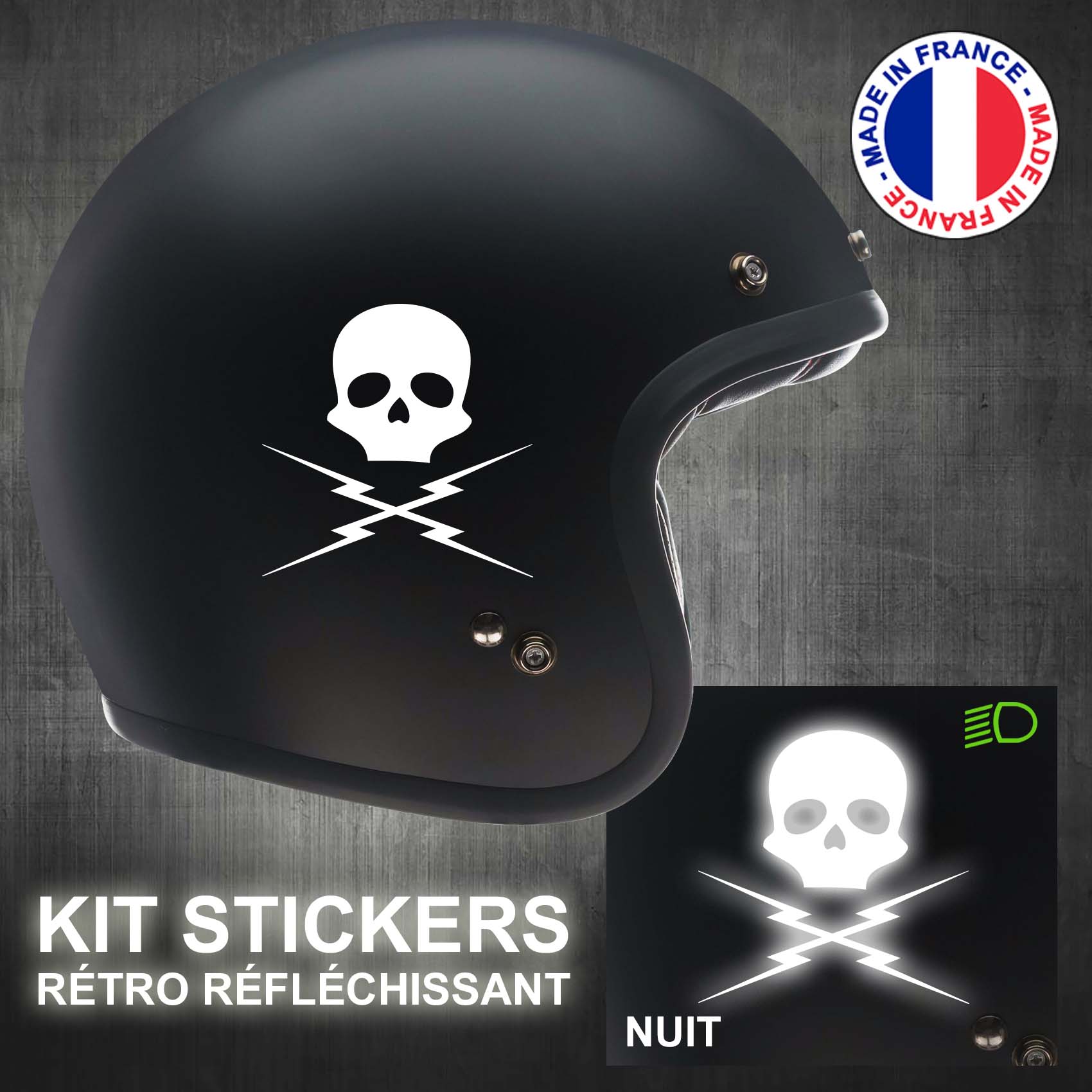 Kit 12 Bandes Réfléchissantes Noires Pour Casque Moto, Vélo - Autocollants De Sécurité Nocturne
