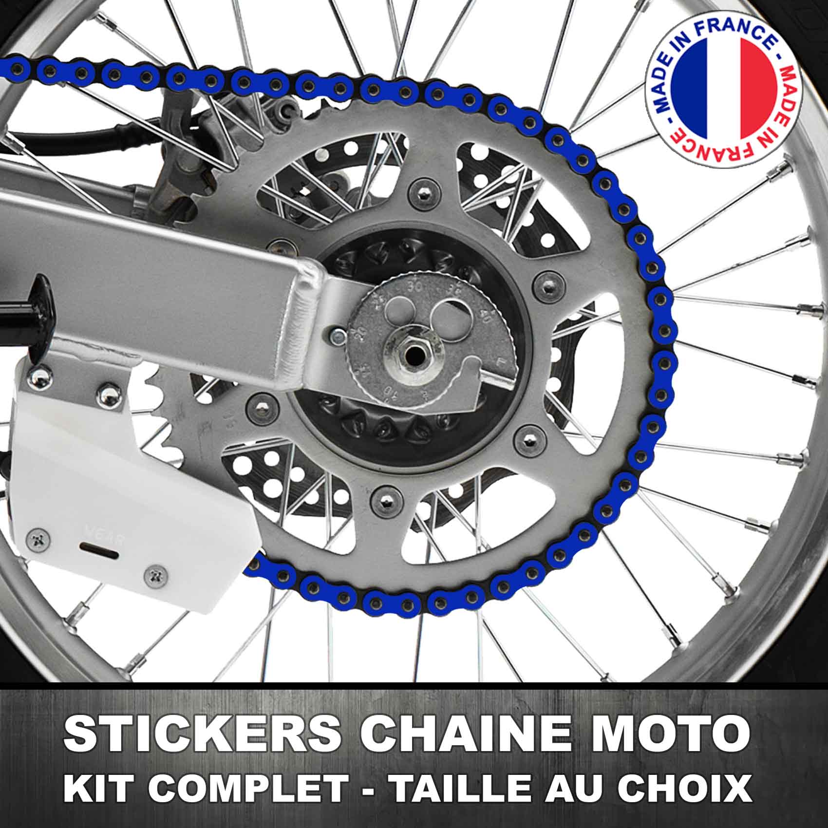 Stickers Chaine Moto Bleu