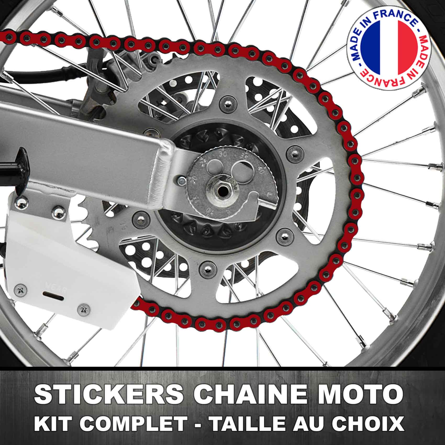 Stickers Chaine Moto Bordeaux