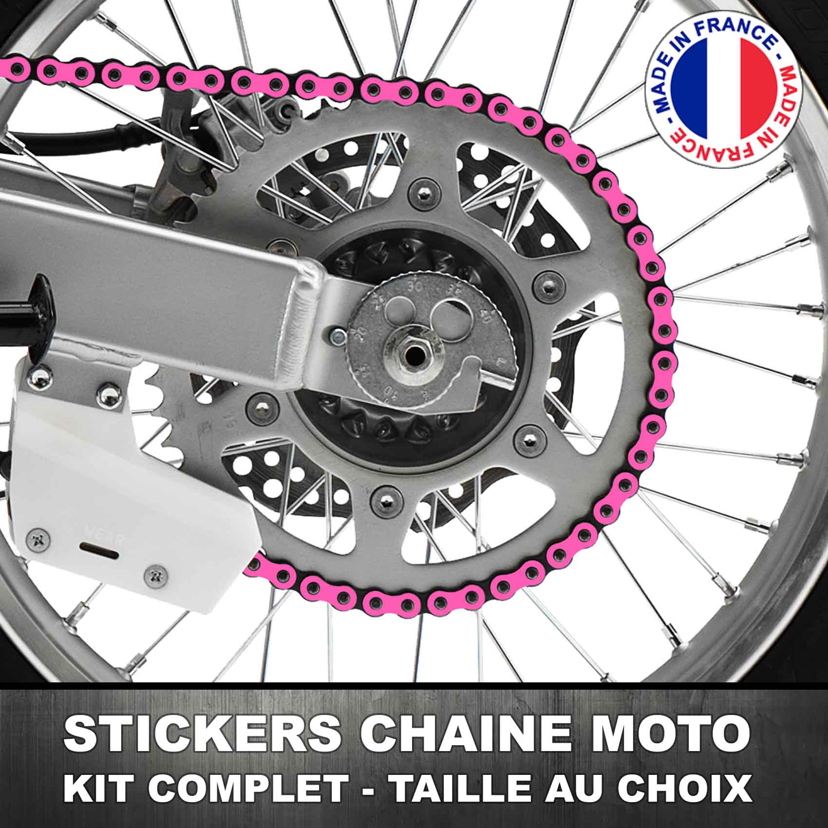 Stickers Chaine Moto Rose