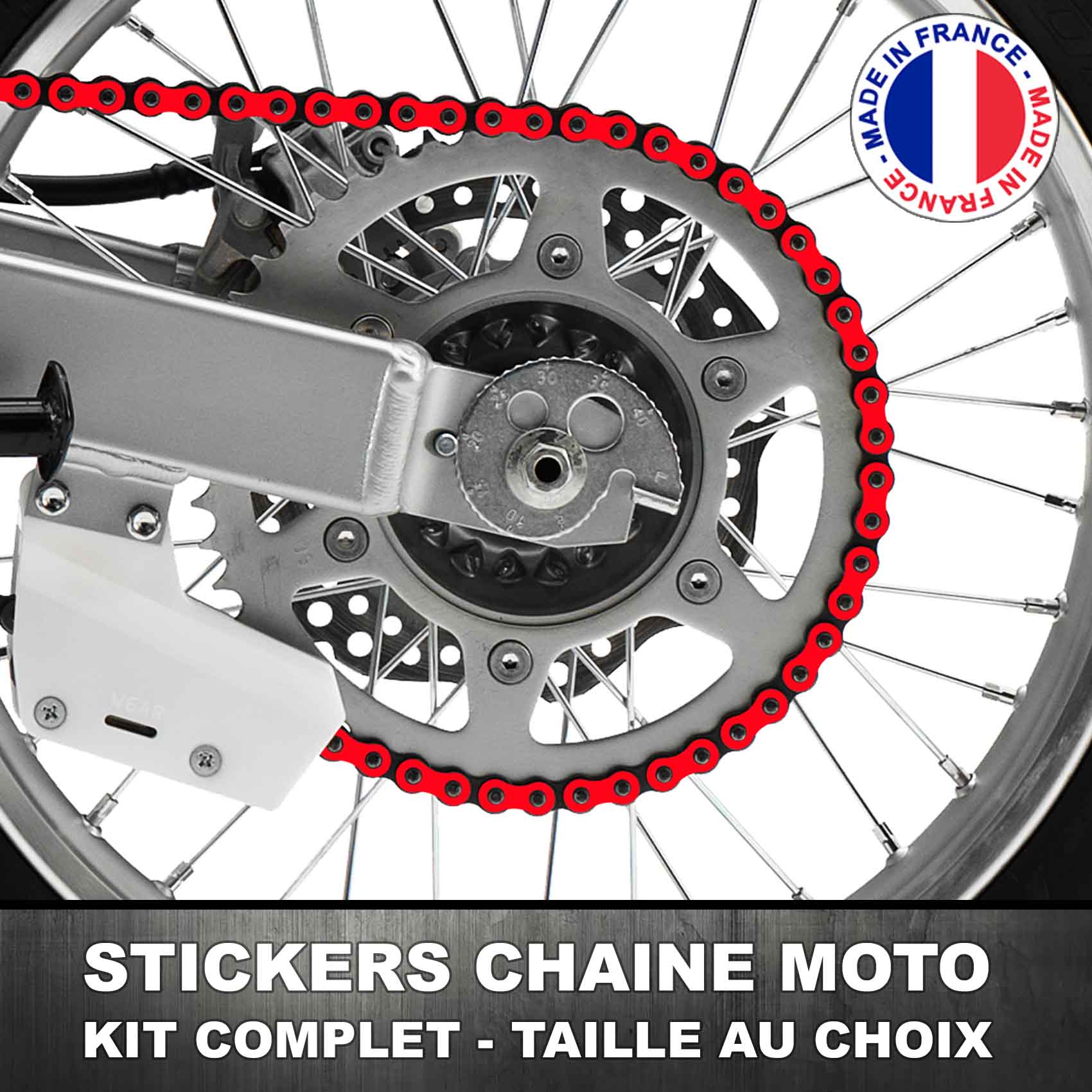 Stickers Chaine Moto Rouge