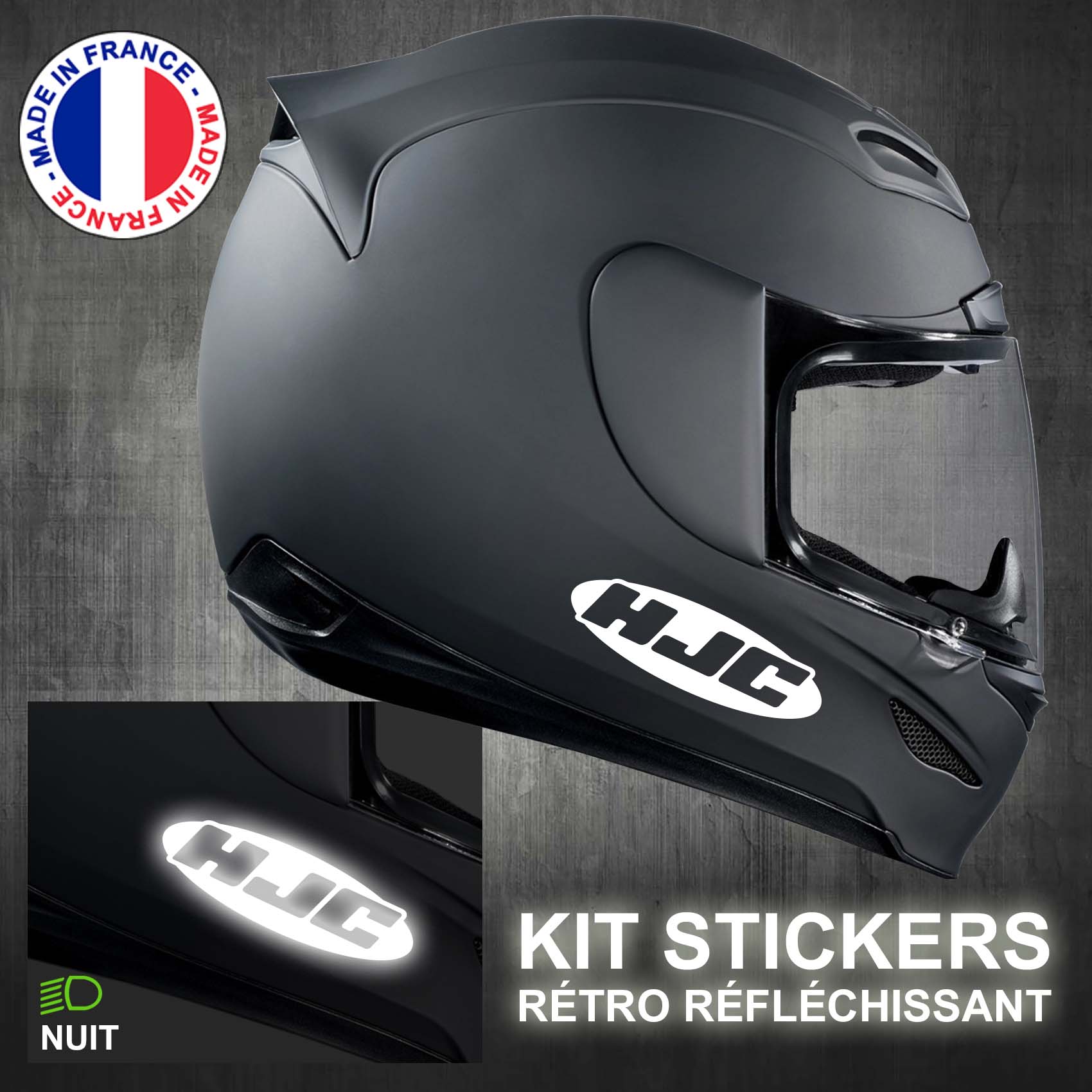 Stickers Casque Moto Réfléchissant - Gamme 3M / Oracal - GTStickers