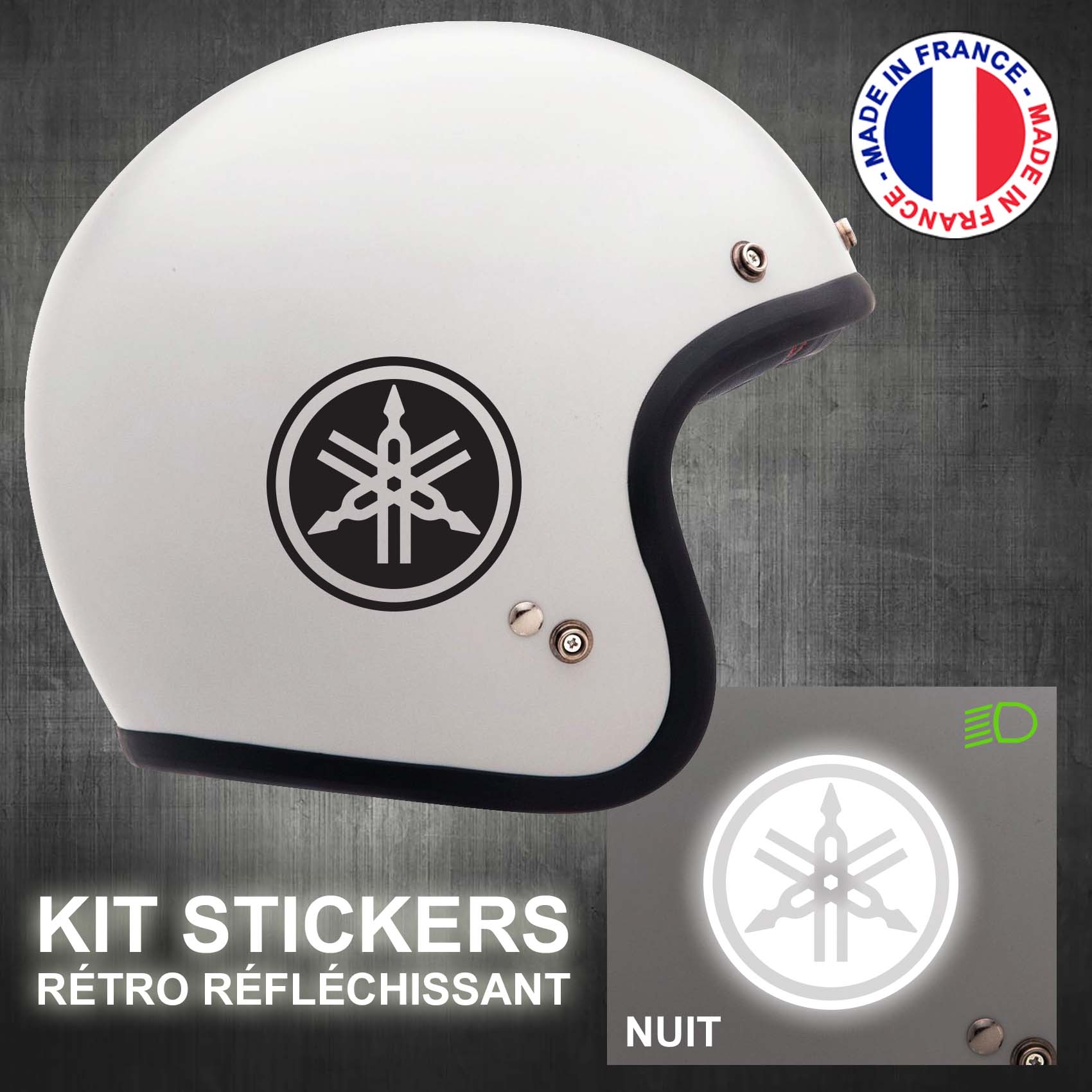 Sticker casque moto signe de la paix - TenStickers