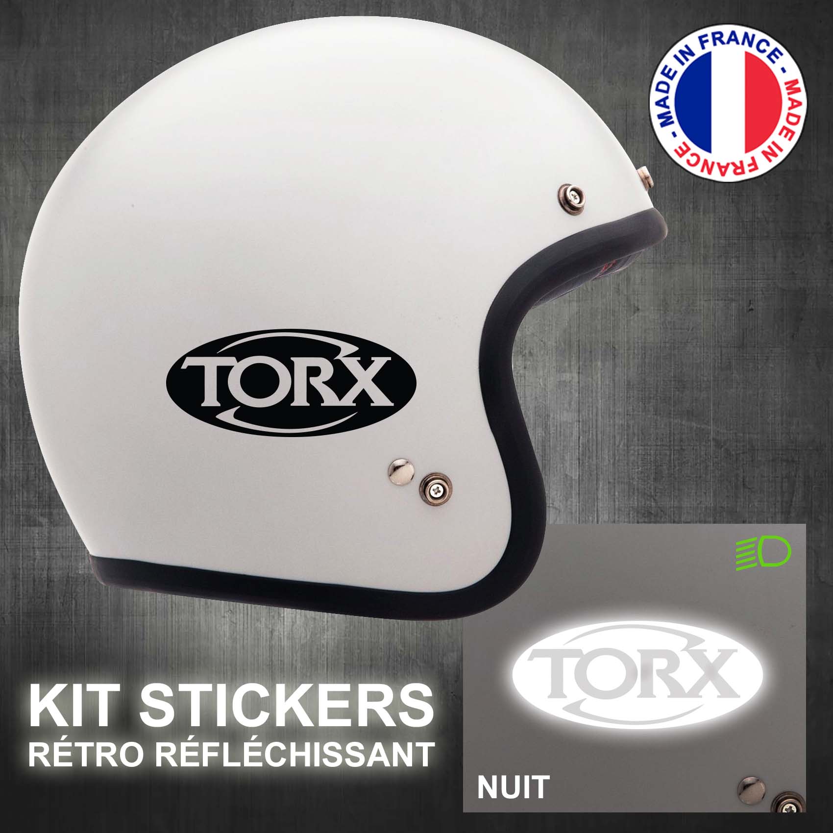 Stickers Casque Torx Réfléchissant - Autocollants Moto