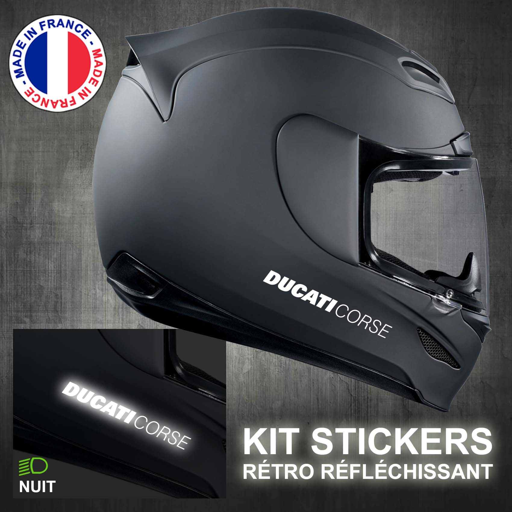 stickers-casque-moto-ducati-corse-ref4-retro-reflechissant-noir-autocollant-moto-velo-tuning-racing-route-sticker-casques-adhesif-scooter-nuit-securite-decals-personnalise-personnalisable-min