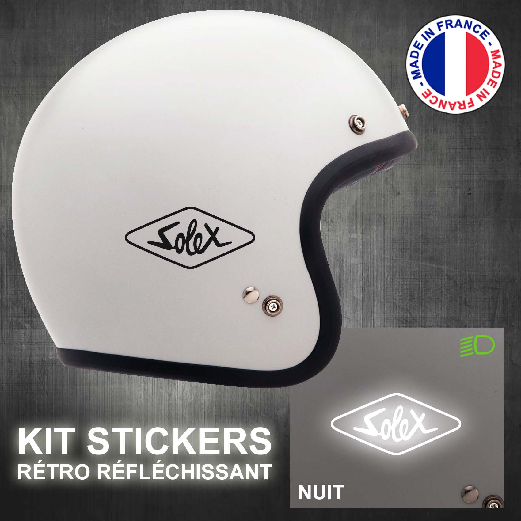 stickers-casque-moto-solex-ref2-retro-reflechissant-autocollant-blanc-moto-velo-tuning-racing-route-sticker-casques-adhesif-scooter-nuit-securite-decals-personnalise-personnalisable-min