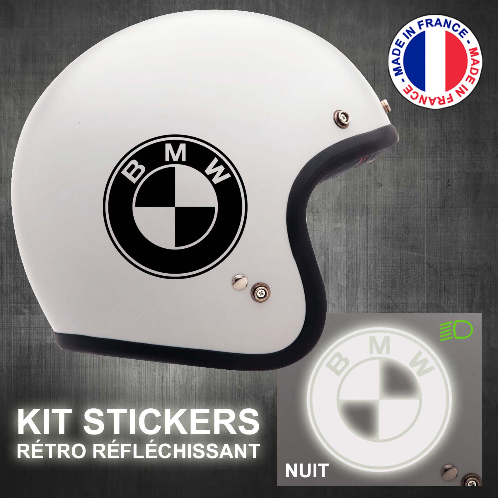 stickers-casque-moto-BMW-retro-reflechissant-ref1-autocollant-noir-reflective-sticker-casques-securite-adhesif-scooter-ref1bmwcasqueretro