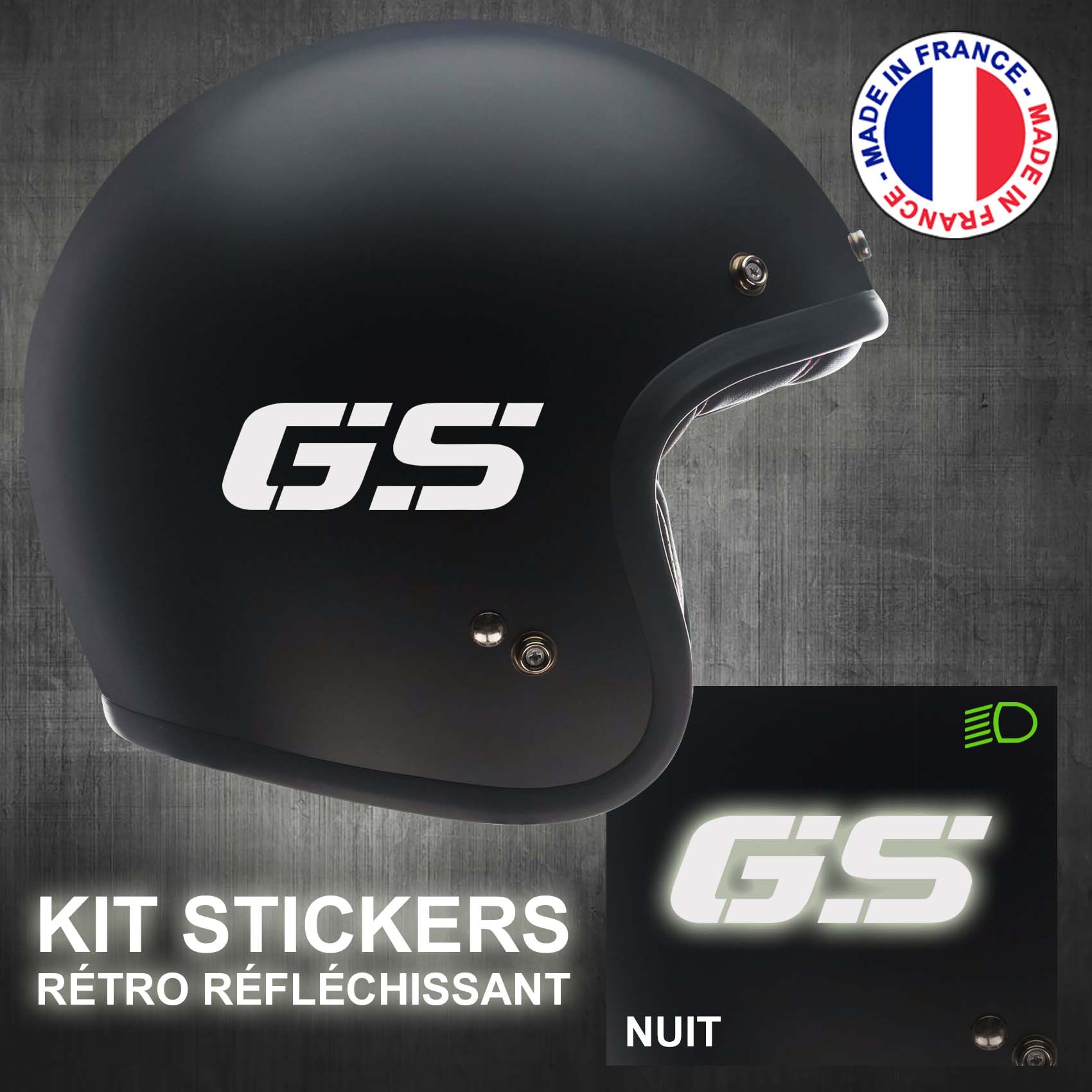 stickers-casque-moto-BMW-retro-reflechissant-ref4-autocollant-GS-blanc-reflective-sticker-casques-securite-adhesif-scooter-ref4bmwcasqueretro