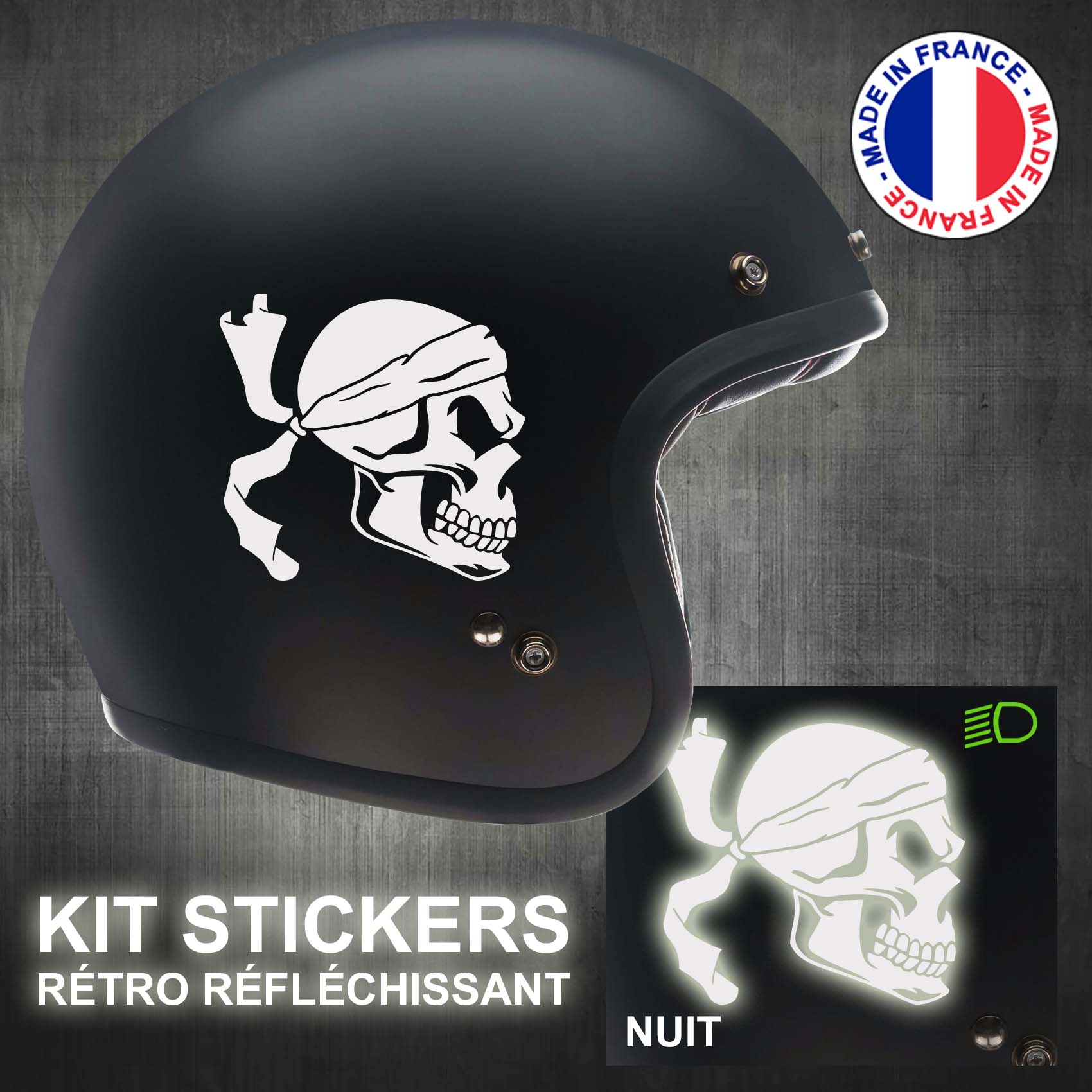 stickers-casque-moto-corse-tete-de-mort-retro-reflechissant-ref2-autocollant-blanc-reflective-sticker-casques-securite-adhesif-scooter-ref2tetedemaurecasqueretro