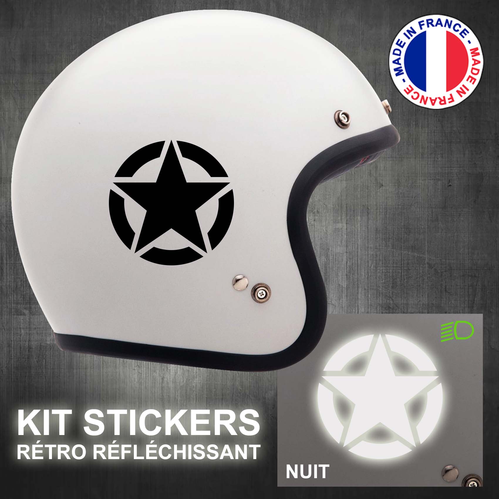 stickers-casque-moto-etoile-army-retro-reflechissant-ref1-autocollant-noir-reflective-sticker-casques-securite-adhesif-scooter-ref1etoilearmycasqueretro