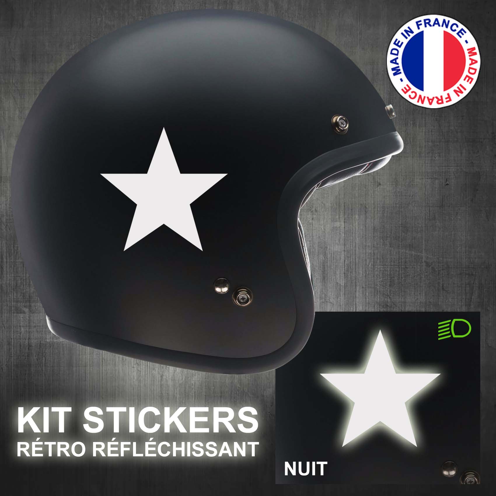 stickers-casque-moto-etoile-retro-reflechissant-ref2-autocollant-blanc-reflective-sticker-casques-securite-adhesif-scooter-ref2etoilearmycasqueretro