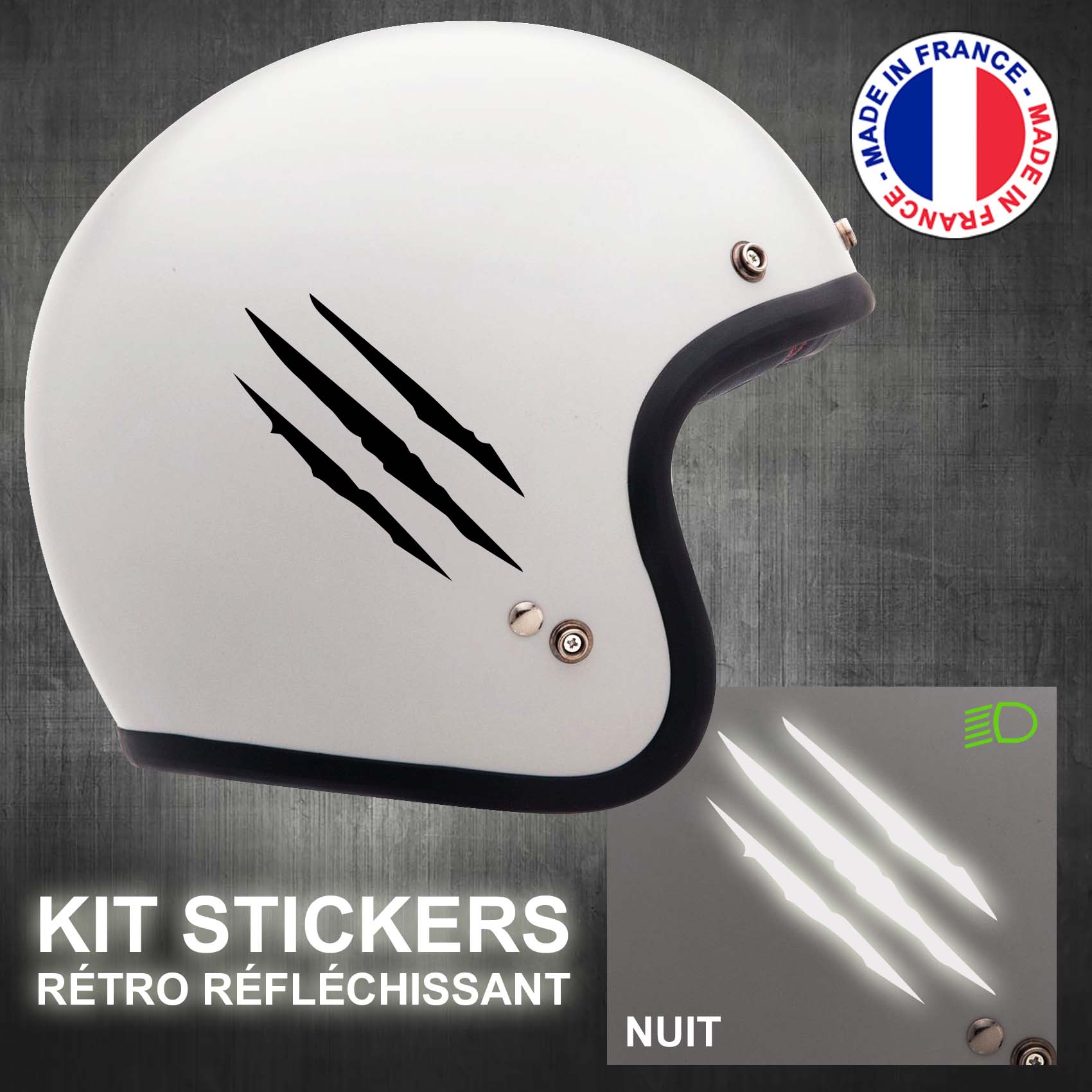 stickers-casque-moto-griffes-retro-reflechissant-ref1-autocollant-noir-reflective-sticker-casques-securite-adhesif-scooter-ref1griffescasqueretro