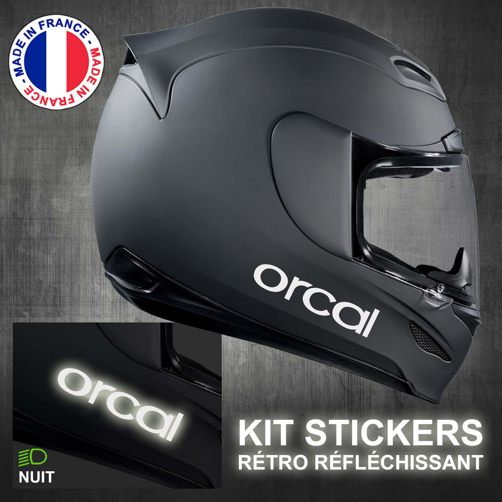 stickers-casque-moto-orcal-retro-reflechissant-ref2-autocollant-blanc-reflective-sticker-casques-securite-adhesif-scooter-ref2orcalcasqueretro
