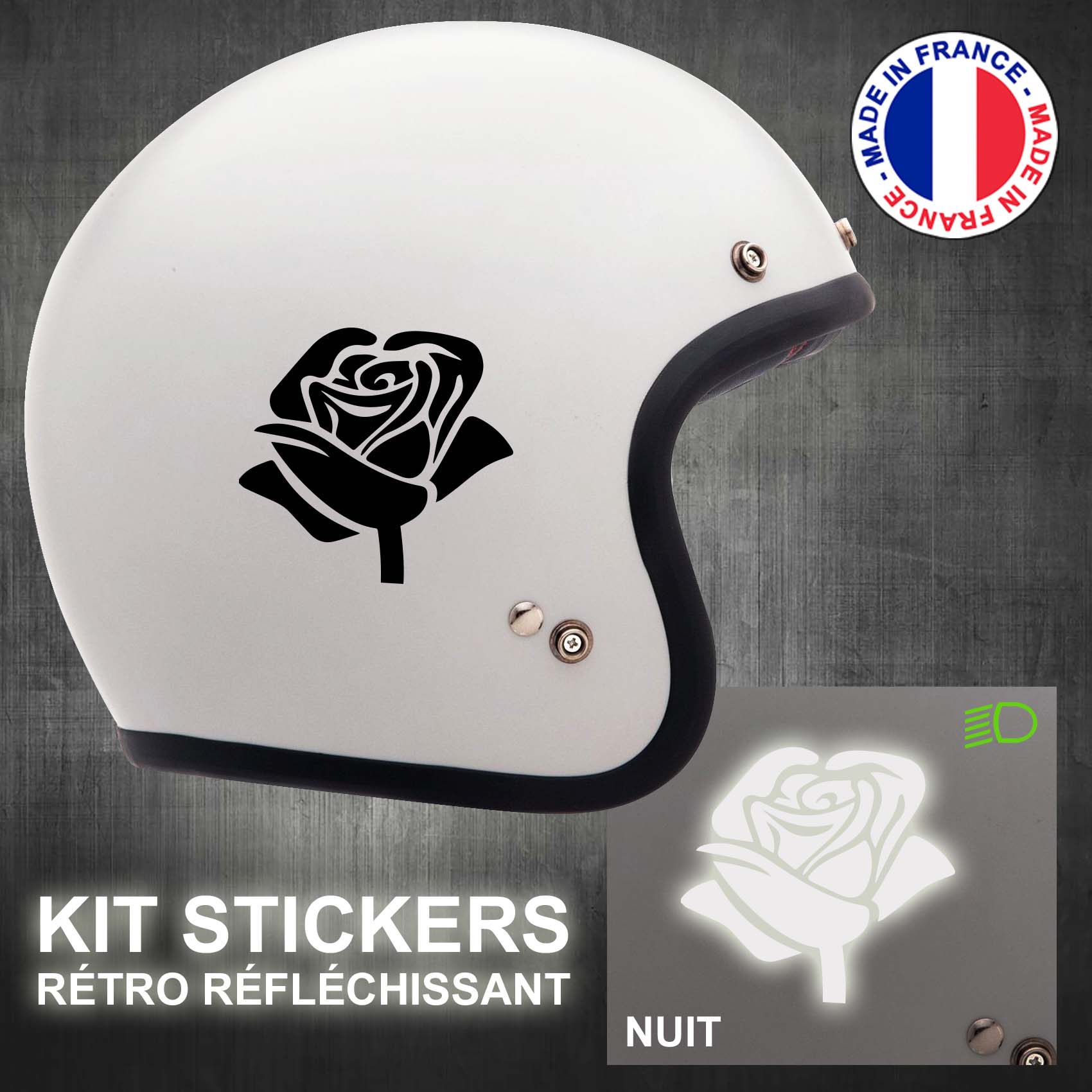 stickers-casque-moto-rose-retro-reflechissant-ref3-autocollant-noir-reflective-sticker-casques-securite-adhesif-scooter-ref3rosecasqueretro