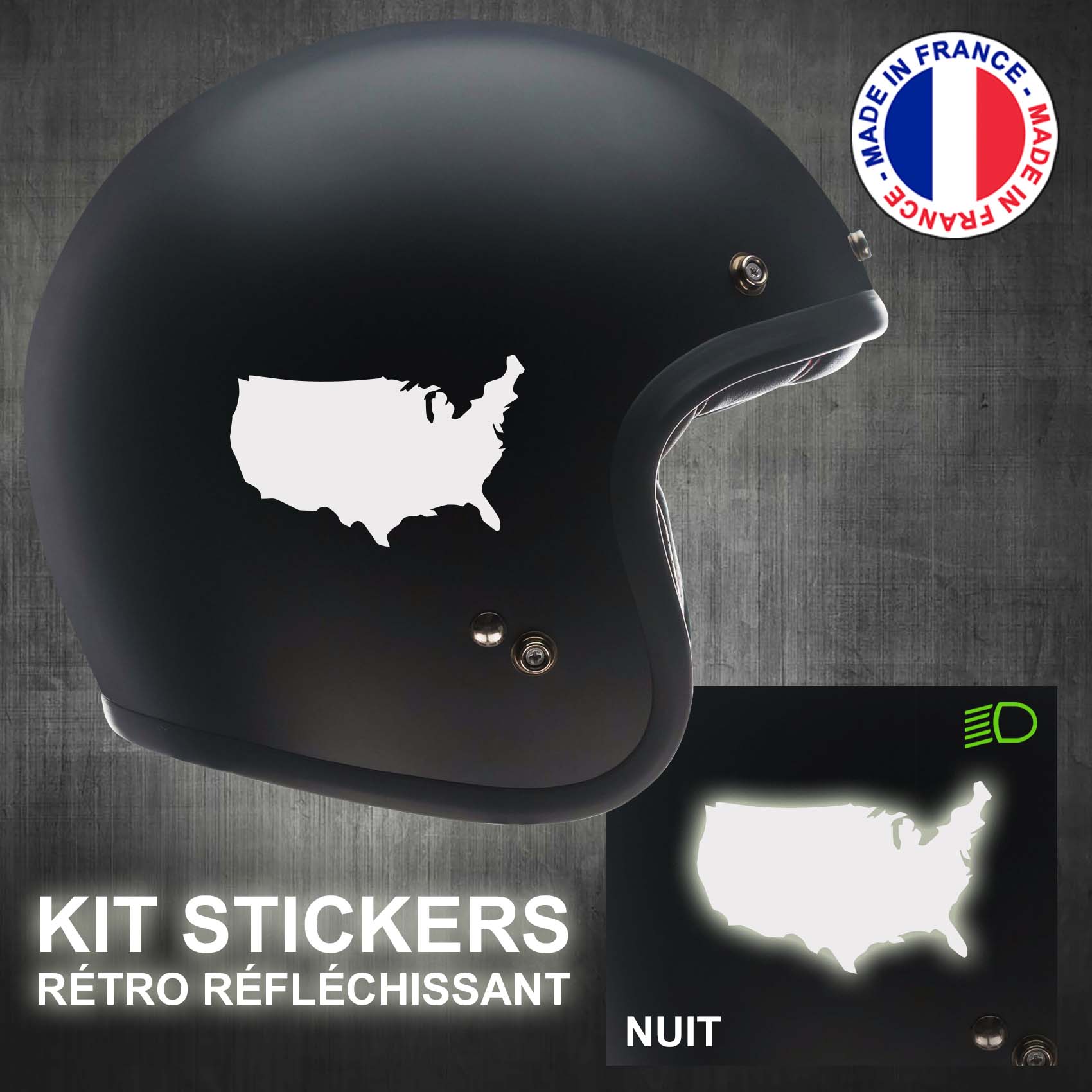 stickers-casque-moto-usa-retro-reflechissant-ref2-autocollant-blanc-reflective-sticker-casques-securite-adhesif-scooter-ref2usacasqueretro