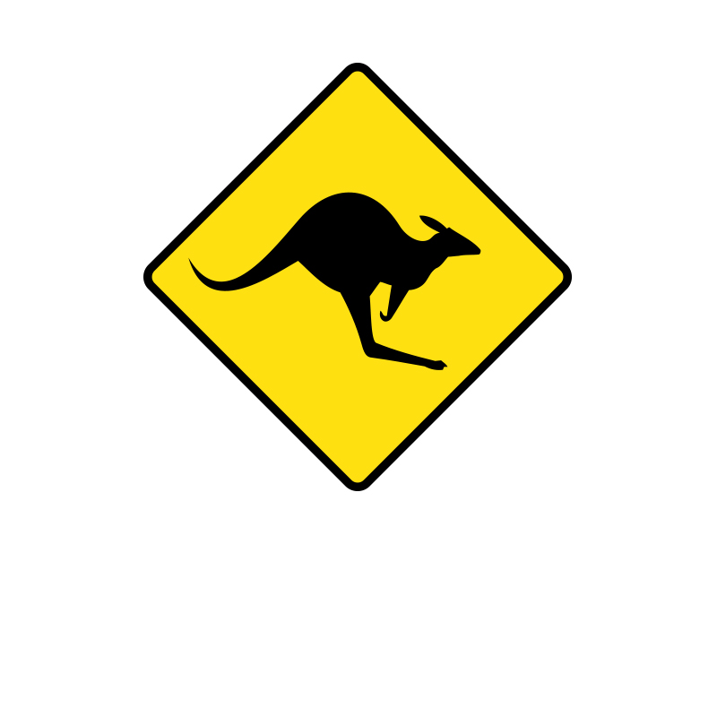 Stickers Roadsign kangourou - autocollant panneau 4x4 Australie PremStick