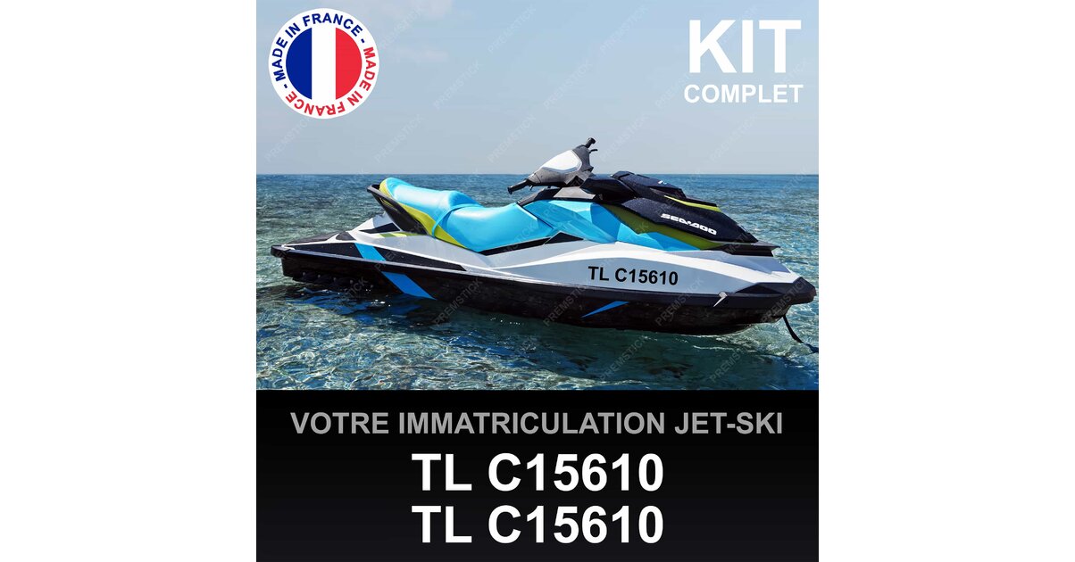 X2 Autocollants Immatriculation Bateau Homologués – Personnalisables, Lettres Adhésives Ultra-Résistantes Hexis (France)
