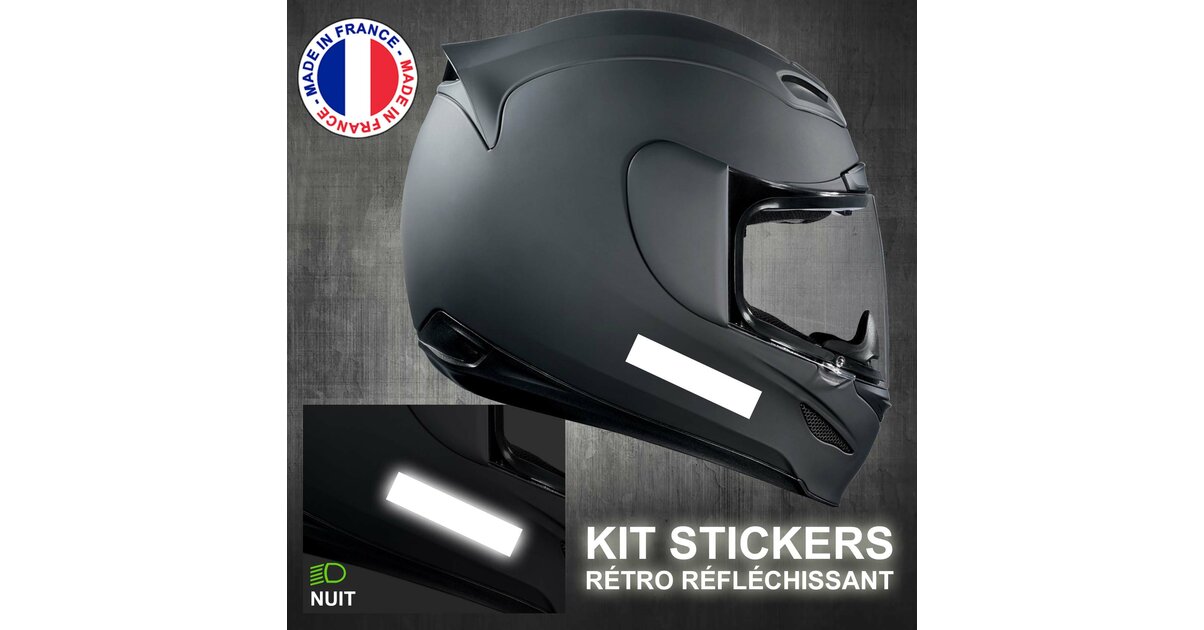Lot 62 Stickers Réfléchissants Vélo – PET Blanc – Adhésif Haute Visibilité – Casque, Moto, Poussette