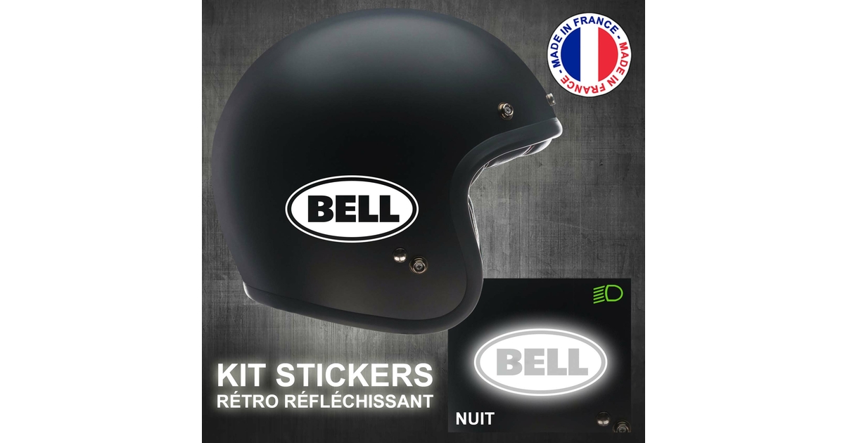 Autocollant Vintage Bell Helmets – Sticker Moto Tuning Années 80 Origine Italie