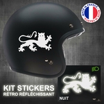 stickers-casque-moto-lion-normandie-retro-reflechissant-ref1-autocollant-blanc-reflective-sticker-casques-securite-adhesif-scooter-ref1lionnormandcasqueretro