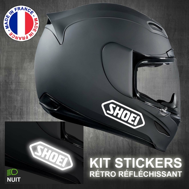 Stickers Shoei Rétro Réfléchissant Casque Moto