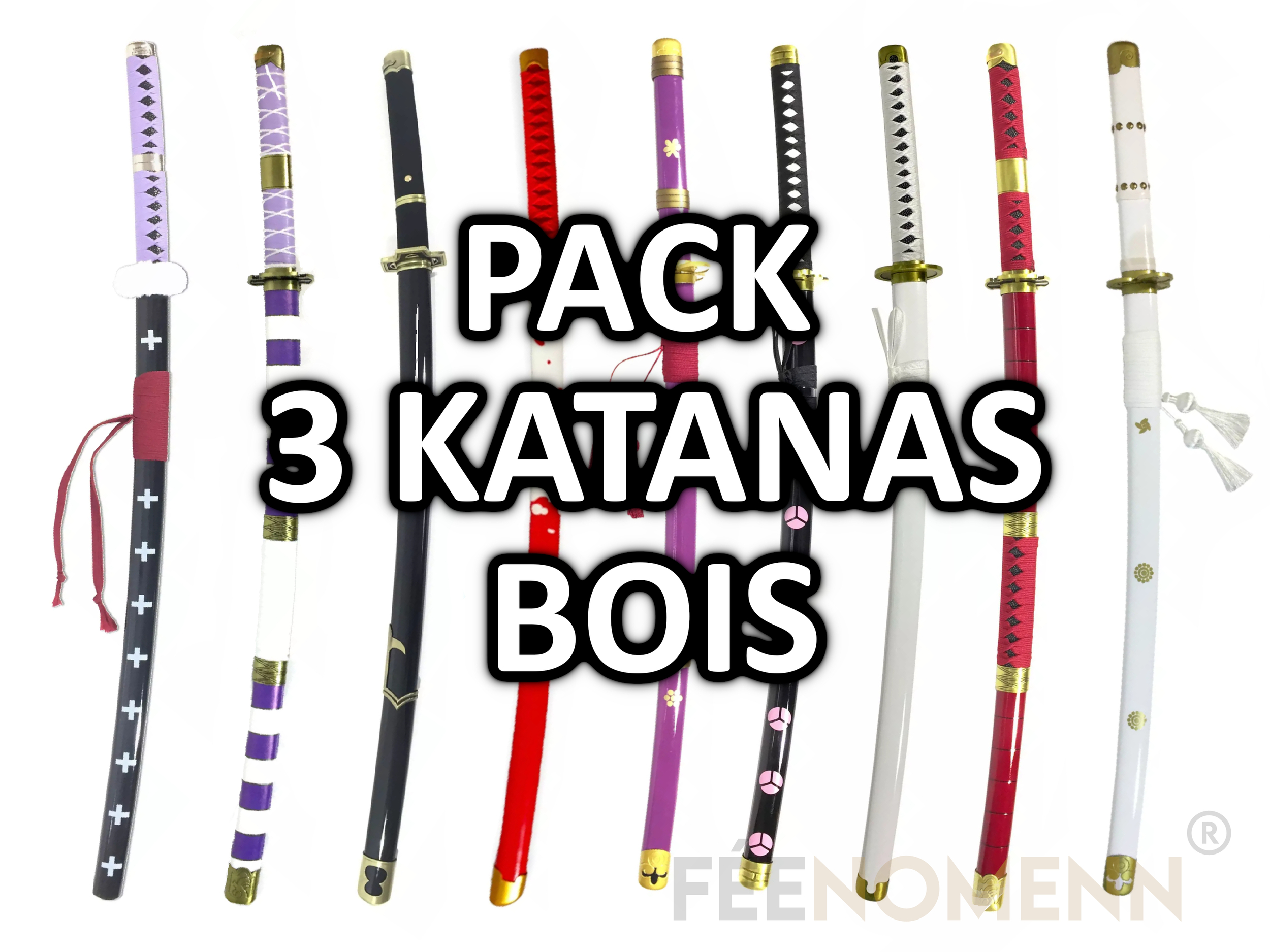 Katana One Piece - FÉENOMENN - Yubashiri - Lame Brisée en Bois