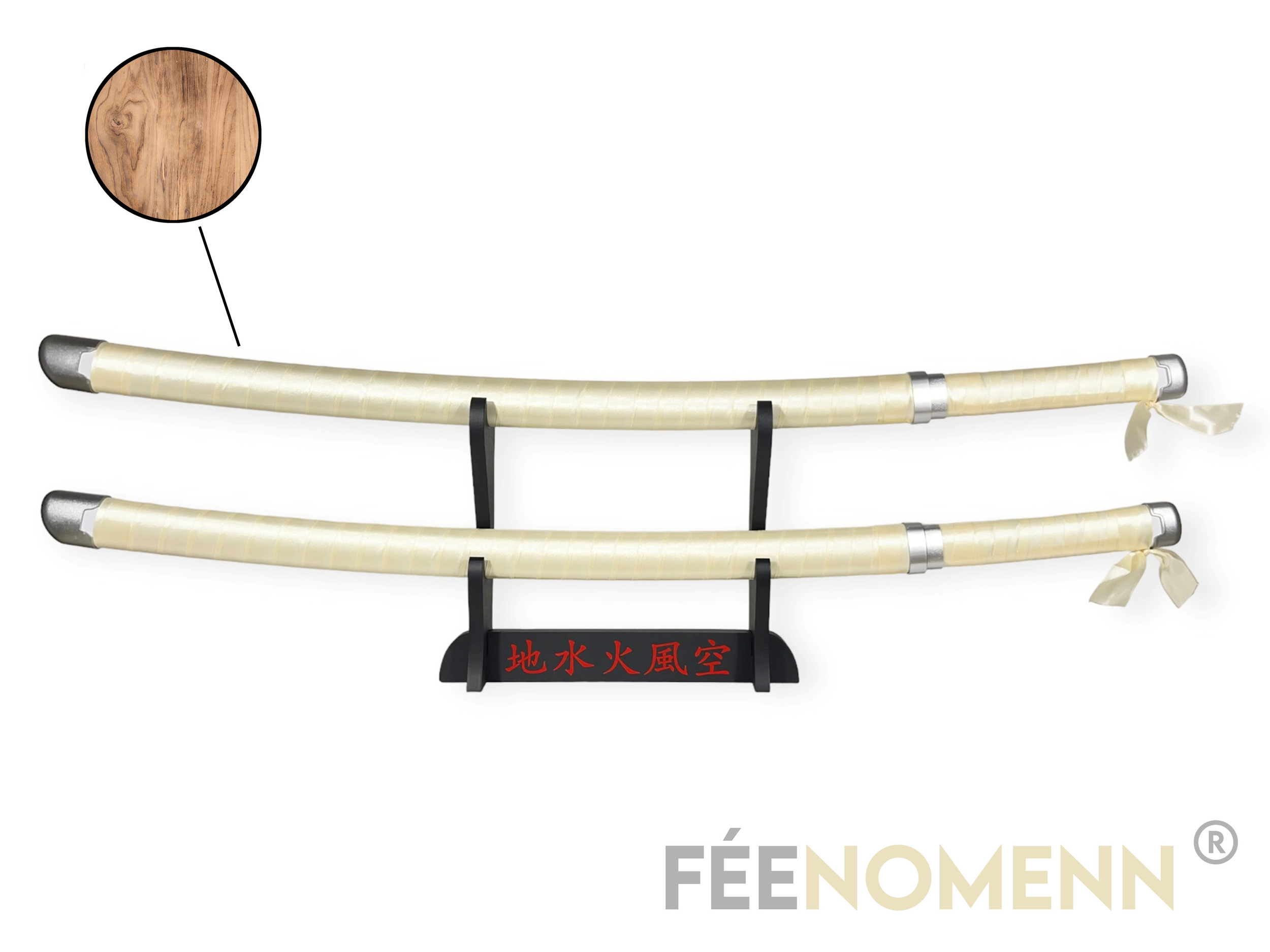 Katana Demon Slayer Mitsuri Kanroji - Lame En Bois, Fourreau ABS - Support Japonais Inclus
