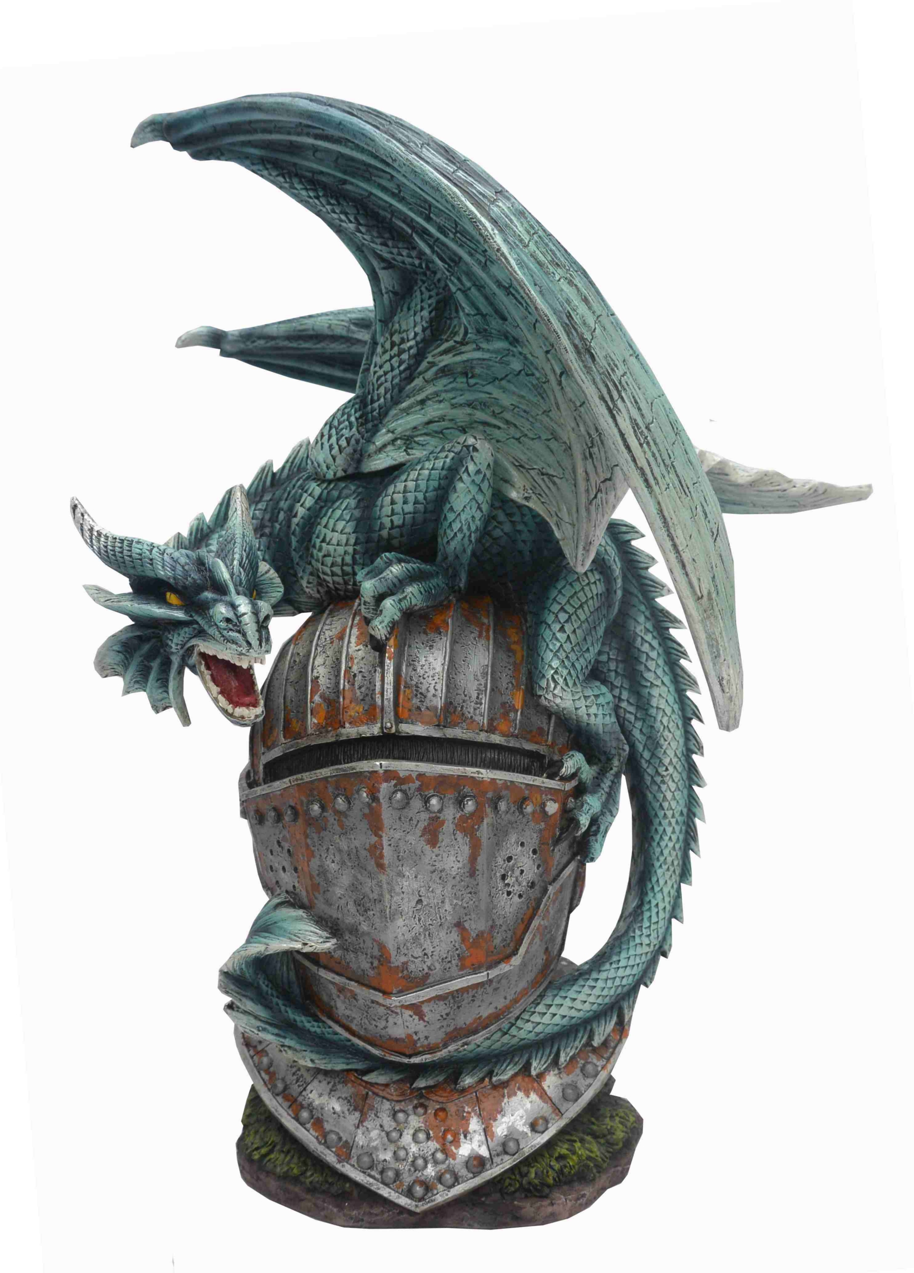 Statuette Dragon sur Heaume (H34 x L26cm) - FIGURINES - STATUETTES ...