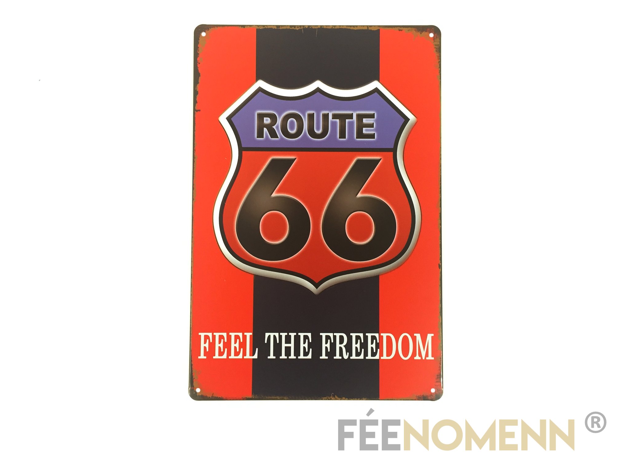 Plaque Métal Déco Vintage Feel The Freedom Route 66 20x30cm DÉco Accessoiresplaques 