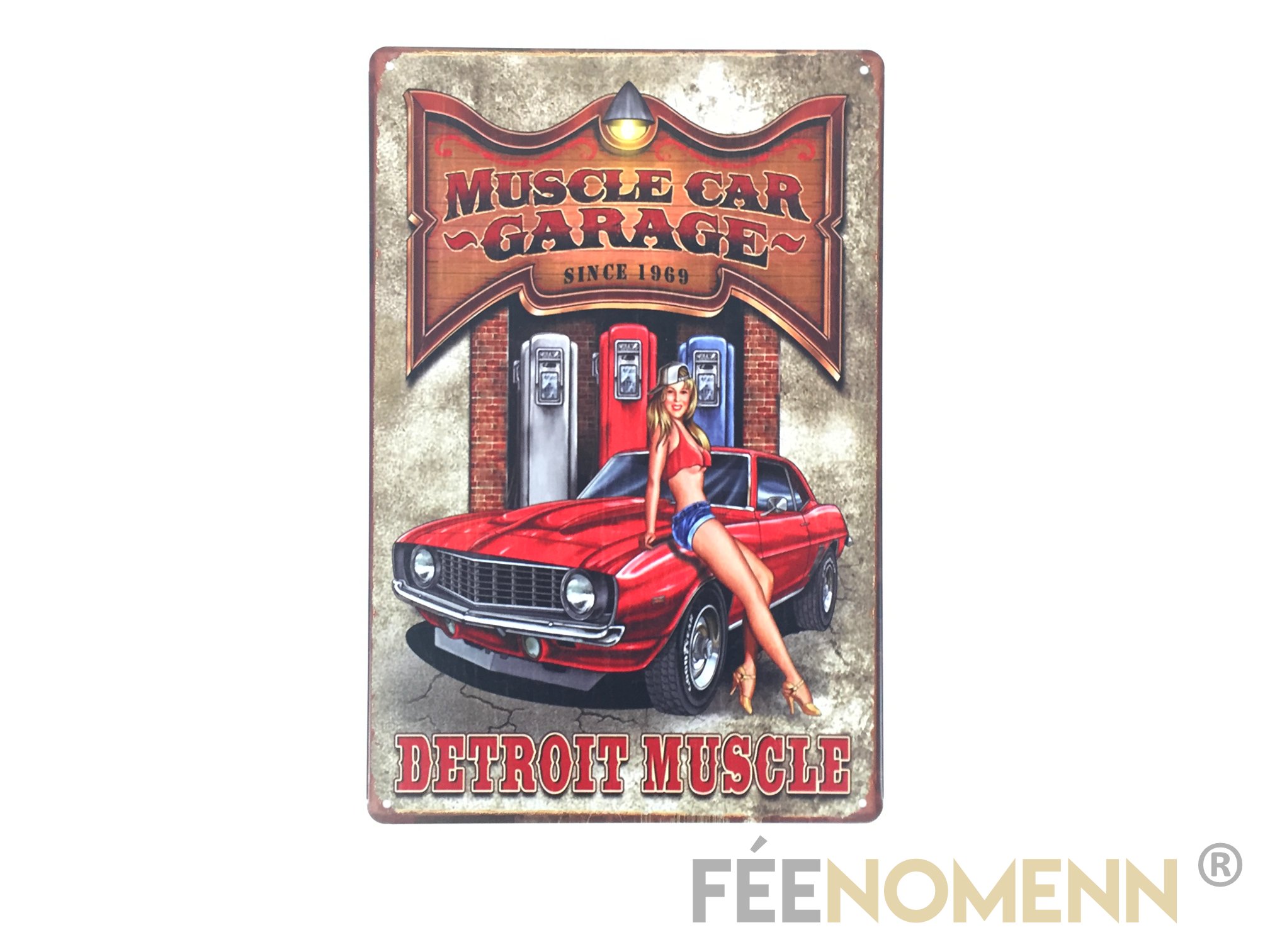 Plaque Métal Déco Vintage Detroit Muscle Car 20x30cm DÉco Accessoiresplaques Metal 