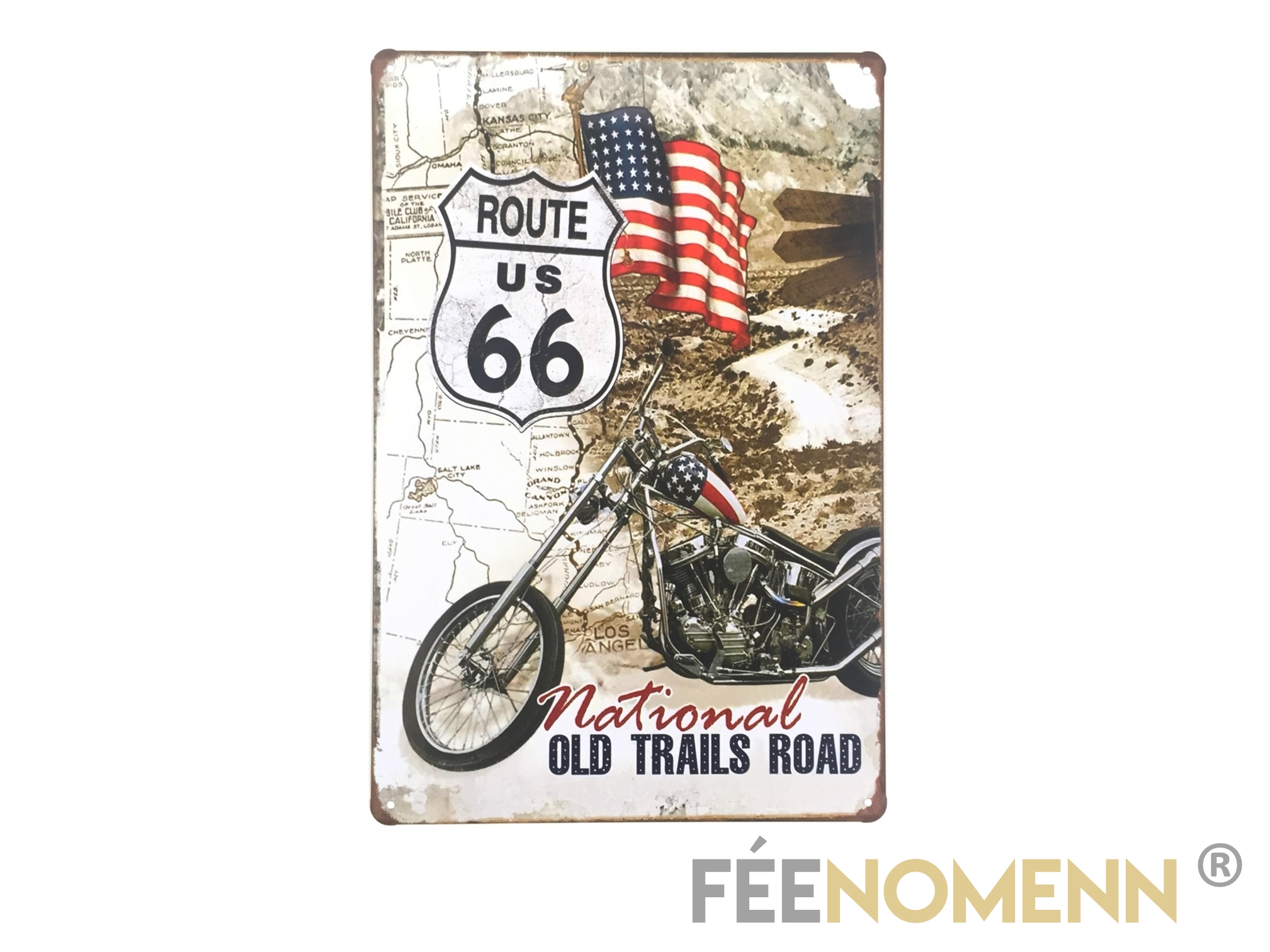 Plaque Métal Déco Vintage Harley Route 66 20x30cm DÉco Accessoiresplaques Metal FÉenomenn 