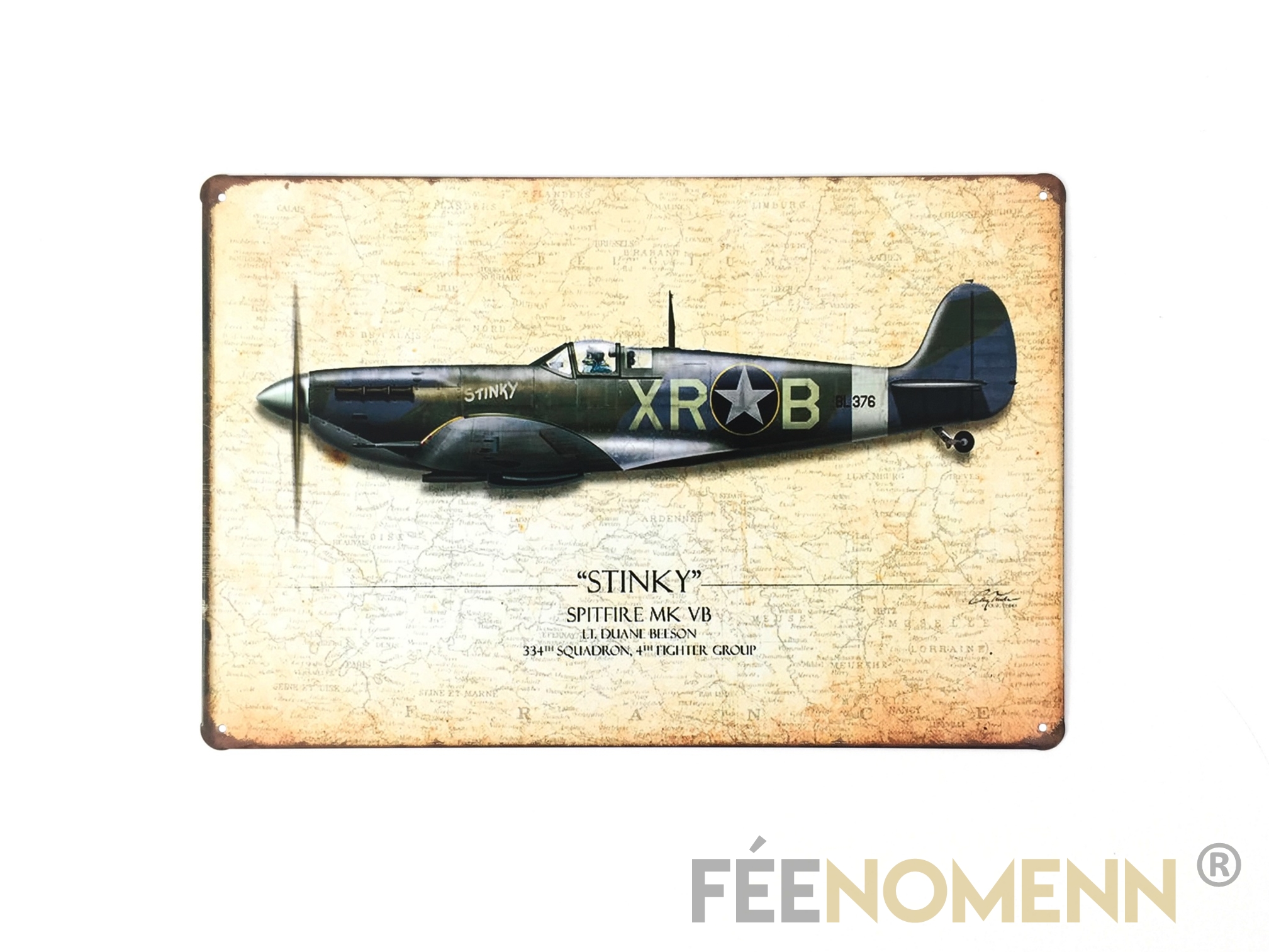 Plaque Métal Déco Vintage Avion Stinky Spitfire Mk Vb 20x30cm DÉco Accessoiresplaques 