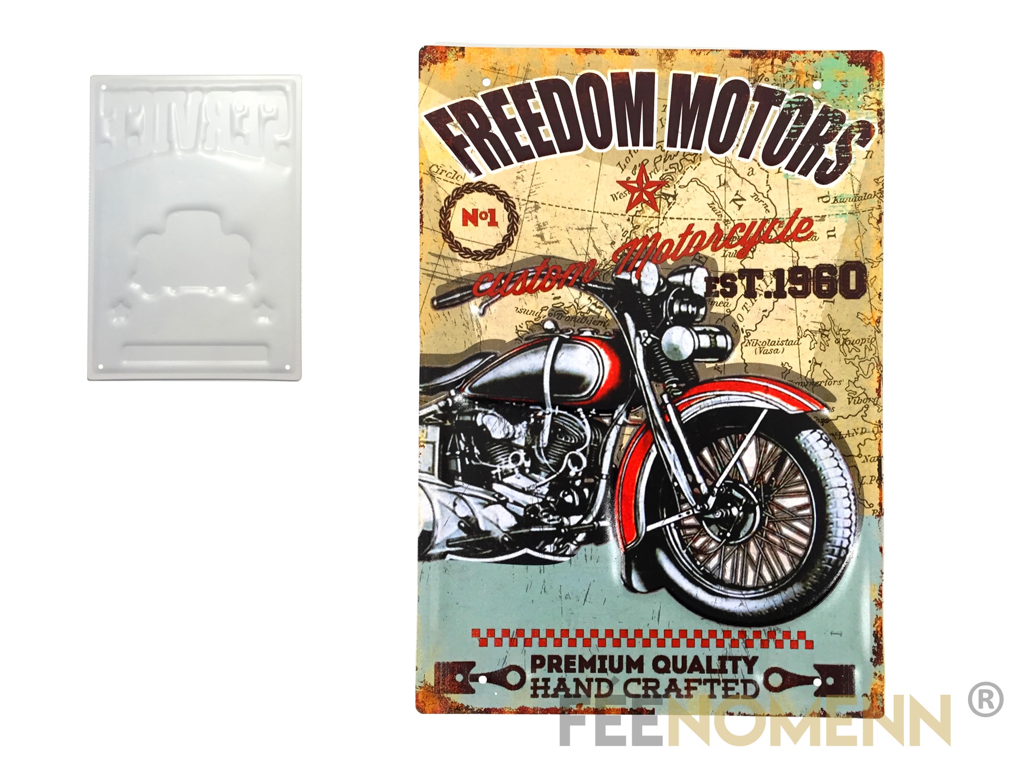 Plaque Métal Déco Vintage Effet Relief Harley Freedom Motors 30x40cm DÉco Accessoires 