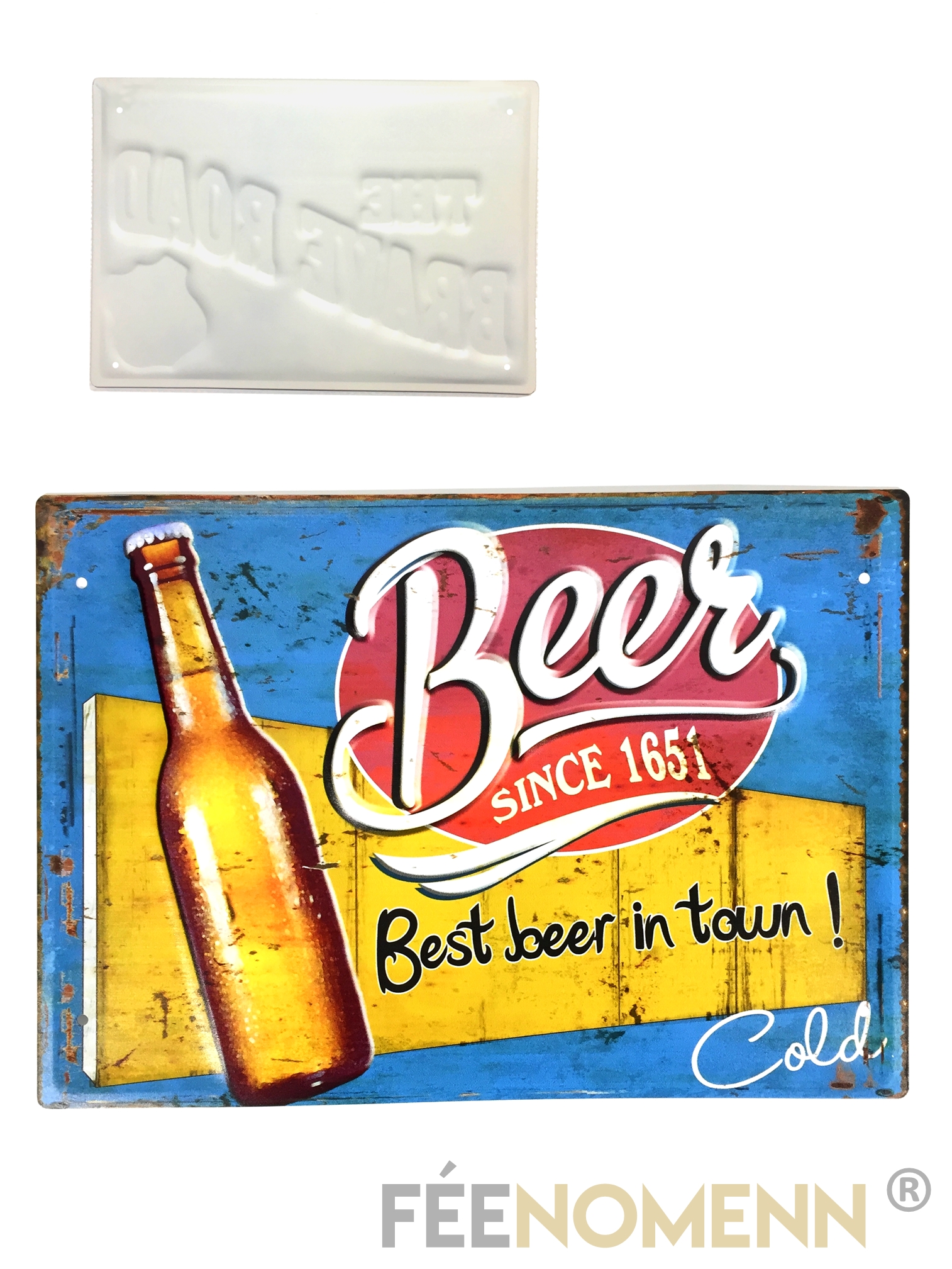 Plaque déco metal 20 x 20 cm attention une bière peut en cacher une autre Plaque déco metal 20 x 20 cm attention une bière peut en cacher une autre