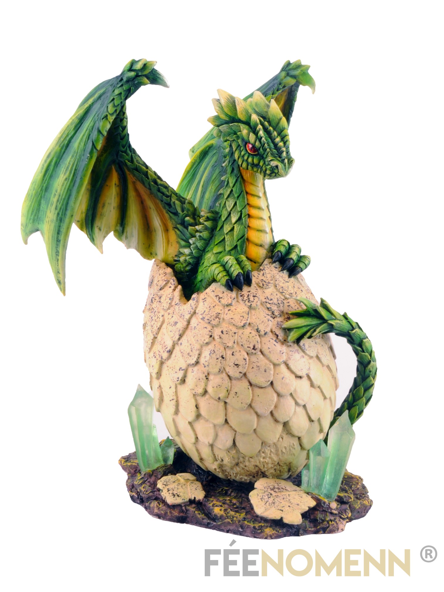 Statuette Oeuf De Dragon Vert H22 X L16cm Figurines Statuettes Dragons Dark Fantasy Feenomenn