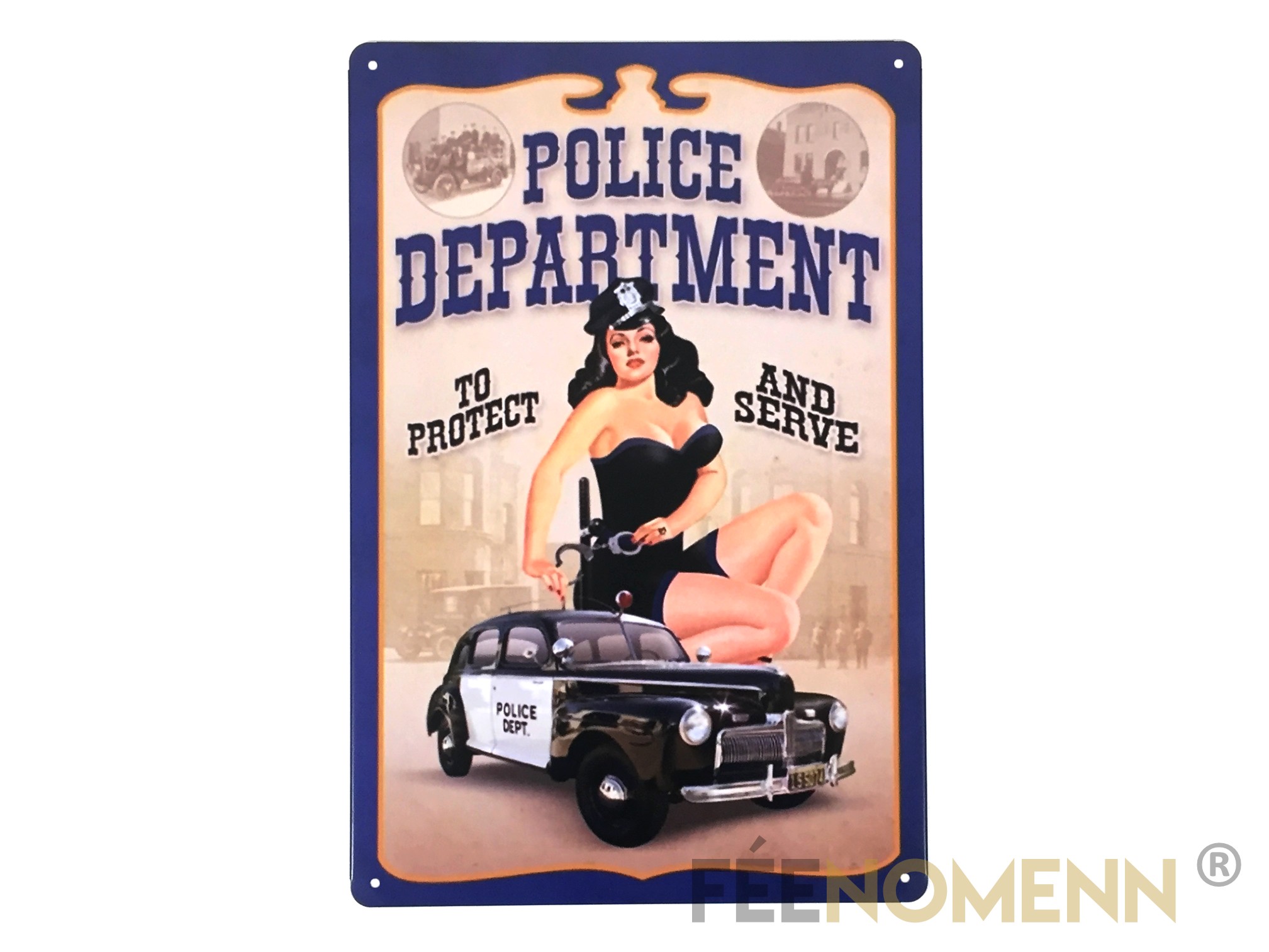 Plaque Métal Déco Vintage Police Department Policère Sexy 20x30cm DÉco Accessoires 