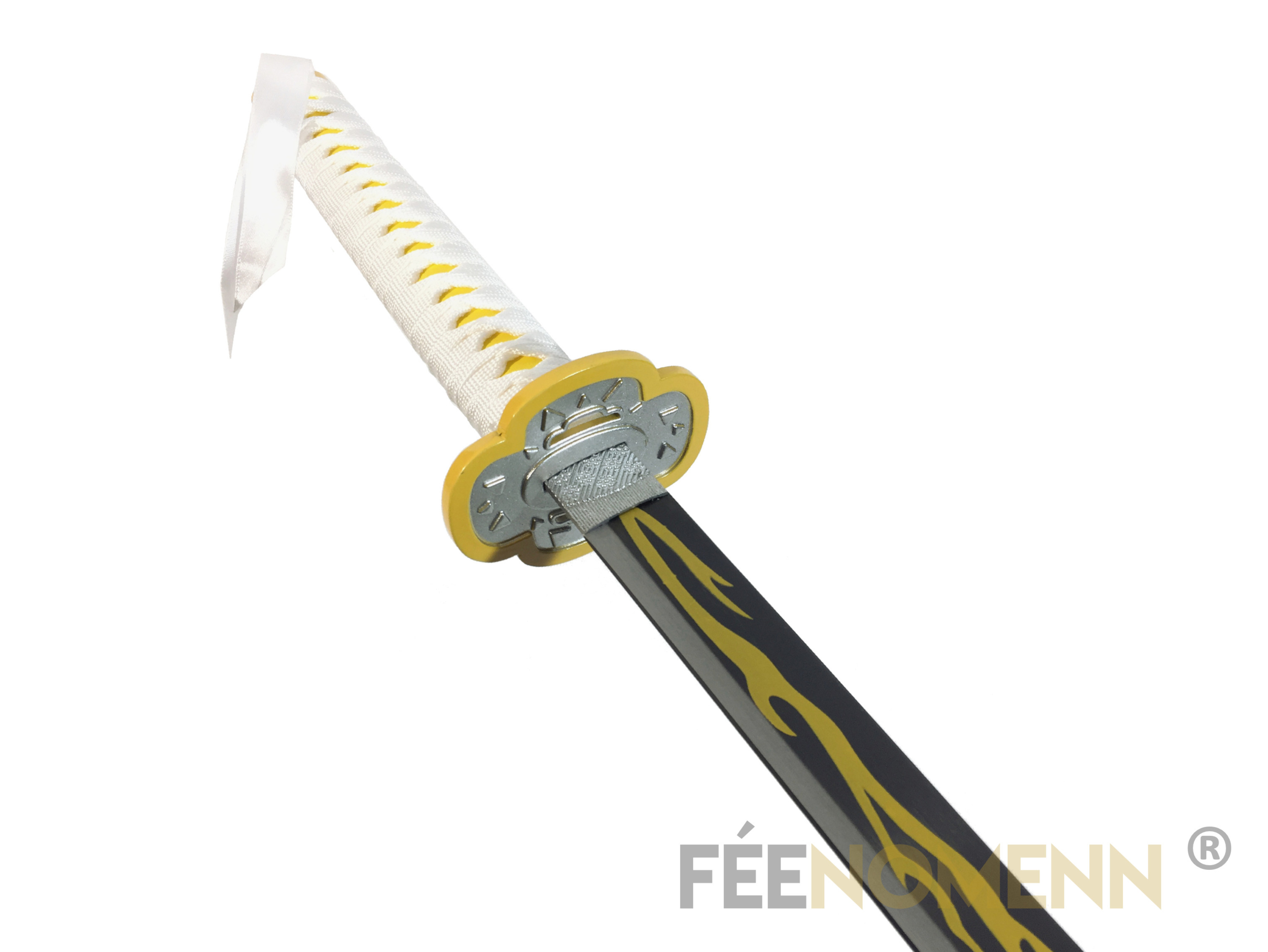 Katana DEMON SLAYER - ZENITSU AGATSUMA - Lame Bois (SUPPORT JAPONAIS  INCLUS) - DÉCO - ACCESSOIRES/JEUX - JOUETS - FÉENOMENN